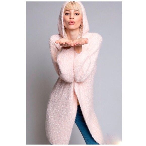 COPY - Hooded Cardi in Blush - Picture 3 of 9